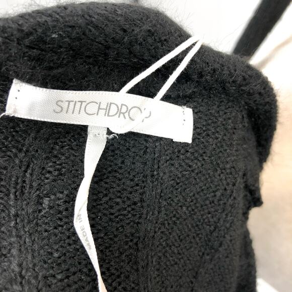 STITCHDROP Women's Tied To You Belted Midi Sweater Dress Medium Black NWT - Picture 7 of 10